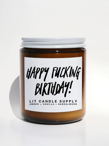 Lit Candle Supply Happy Fucking Birthday Candle