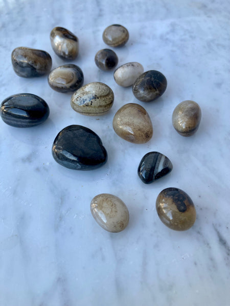 Banded Black Onyx Crystal Stone